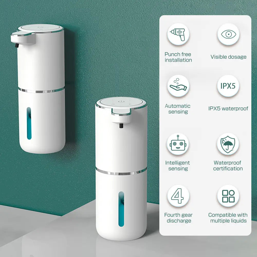 distributeur automatique savon noir blanc rechargeable tactile moderne minimaliste