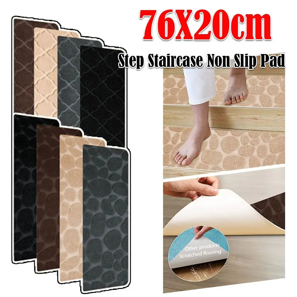 tapis antidérapant escalier motif patchwork coton duveteux adhésif moderne noir beige