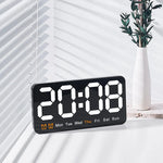horloge murale numérique réveil double alarme calendrier led moderne noire blanche rose bleu verte