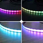 ruban led flexible noir mat moderne adhésif clips adhésifs noirs blancs silicone 5m 1m