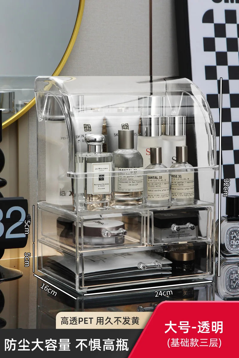 boîte rangement cosmétique noir rayures verticales moderne réutilisable plastique