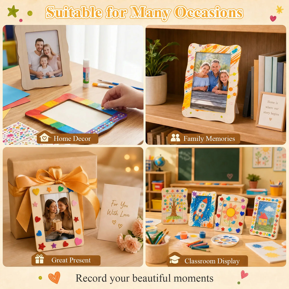 kits cadres photo peindre texturés strass décoration créative artisanale enfants