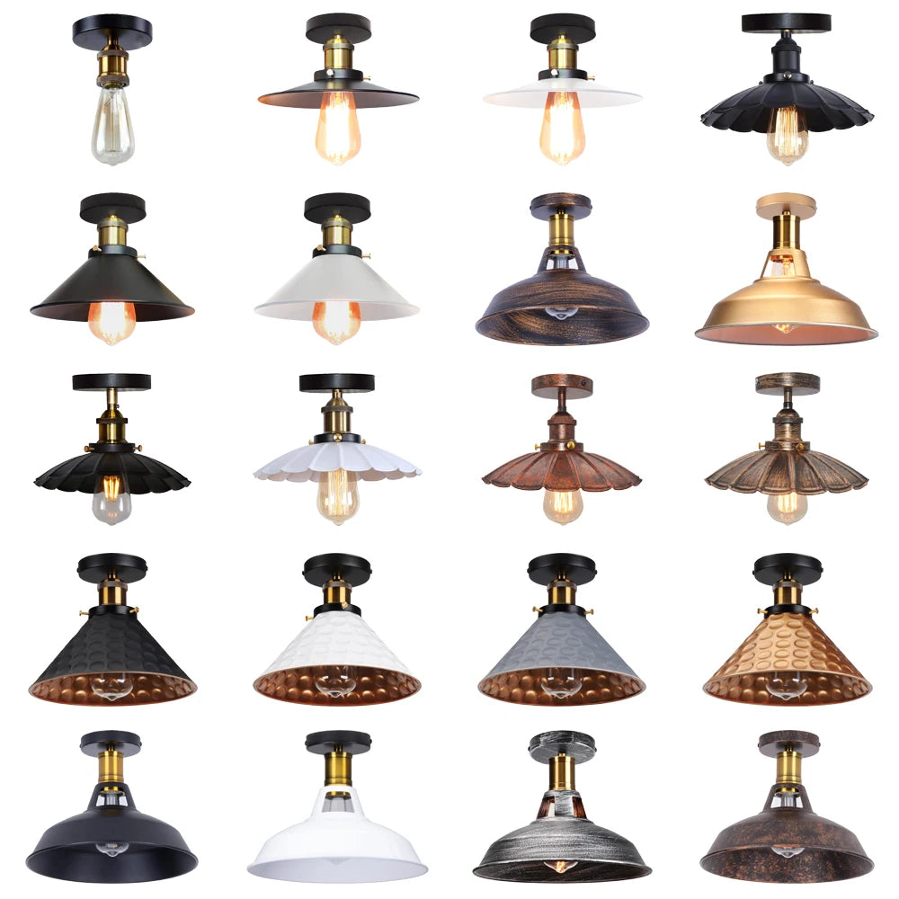 Lampe industrielle vintage métal noir bronze gris éclairage quotidien chambre cuisine salle manger
