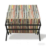 rangement vinyles support metal industriel moderne multi niveaux grande capacité chambre salon