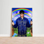 affiche cadre bois rappeur sematary gothique pop art décoration murale chambre salon