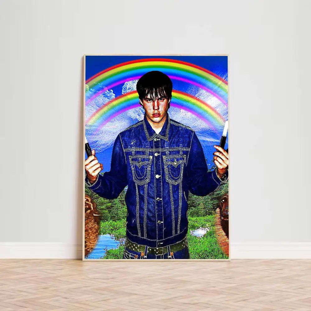 affiche cadre bois rappeur sematary gothique pop art décoration murale chambre salon