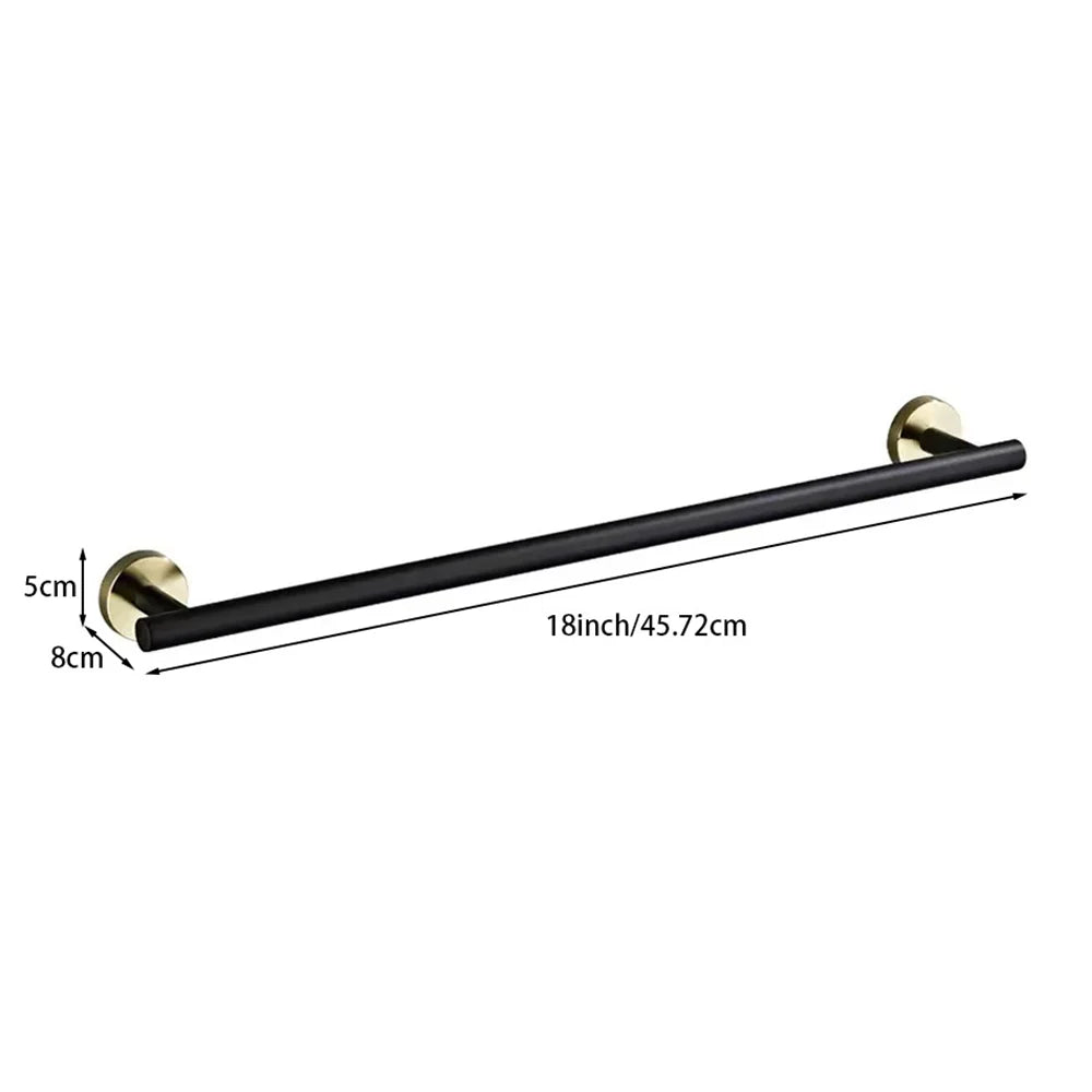 porte serviettes mural acier inoxydable or argent noir lisse moderne fixations vis serviette