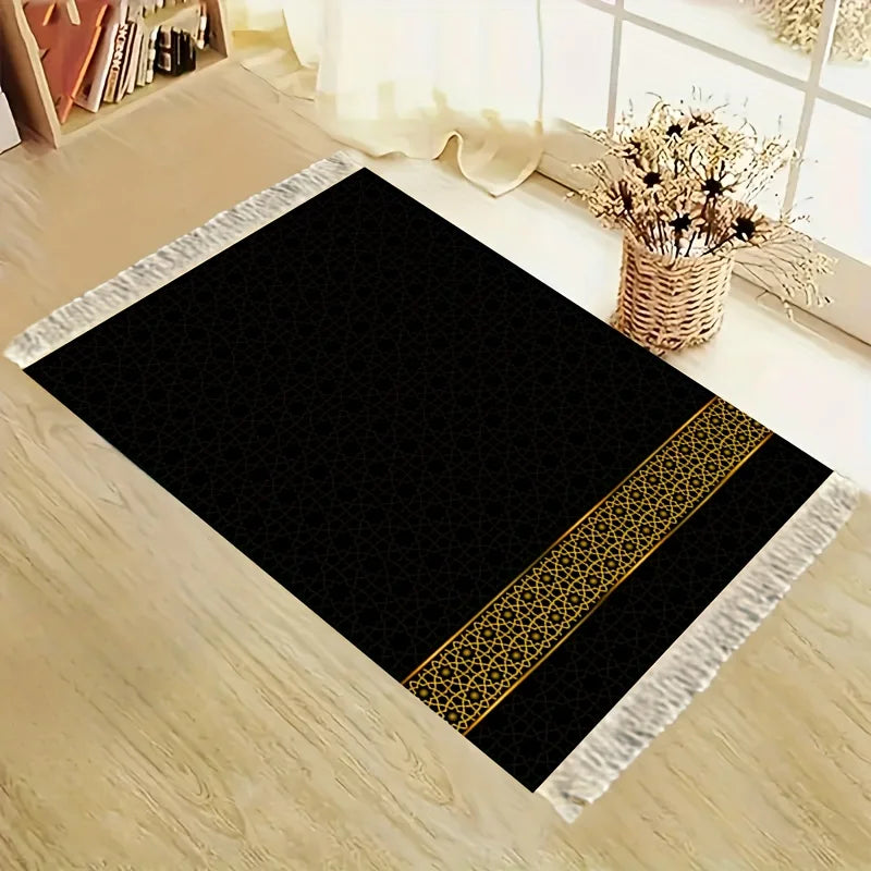 tapis prière géométrique noir doré moderne élégant maison extérieur voyage prière cuisine plage pique