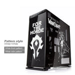 autocollants vinyle decoration graphique world of warcraft noir blanc boitier pc moderne gaming fenetre
