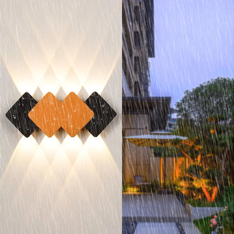 applique murale moderne noir orange géométrique led ip65 minimaliste