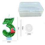 bougies anniversaire forme chiffres paillettees verte blanches decoratives fruits couteau sucre support bougie box
