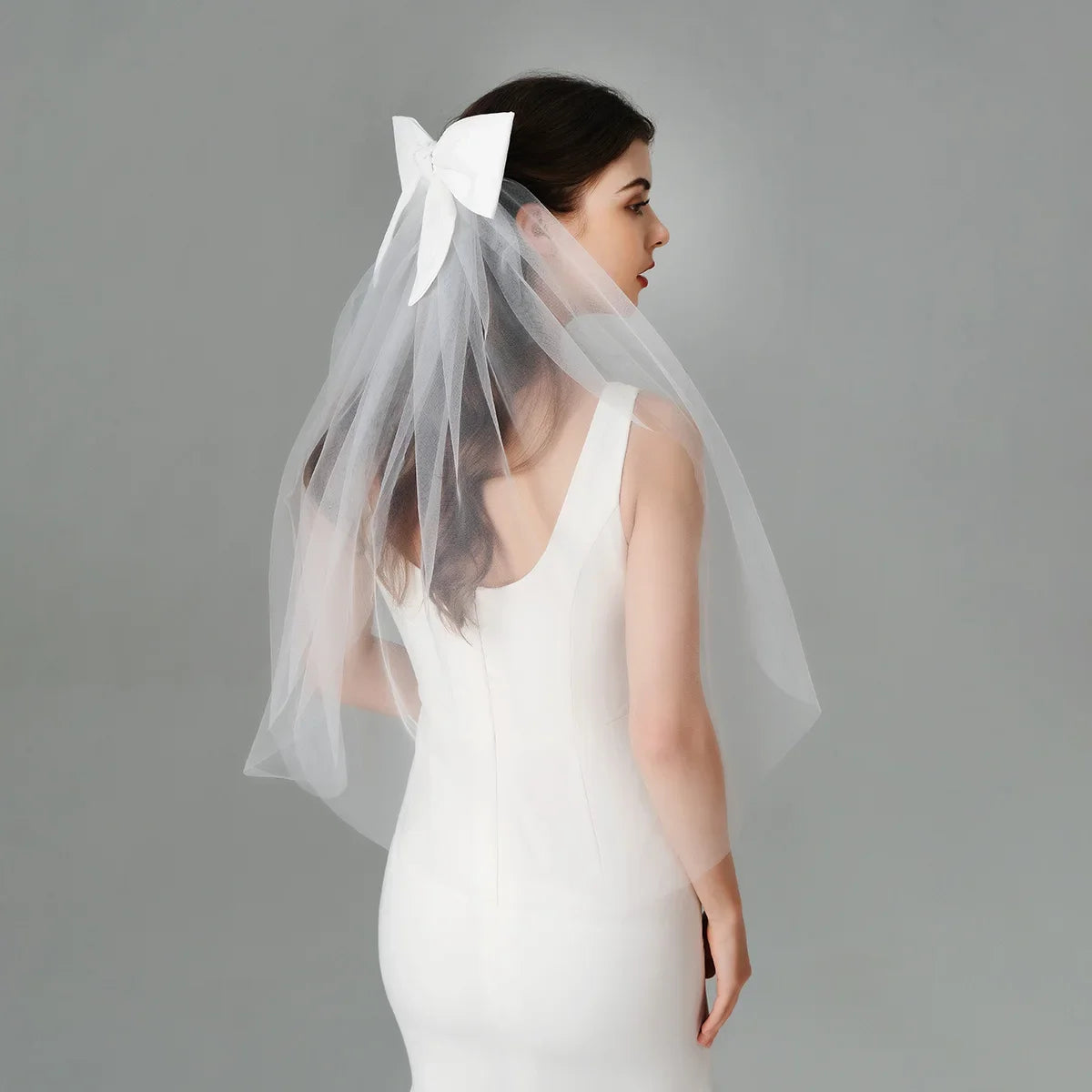 voile mariée blanc tulle fin classique non visible couvre chef femme