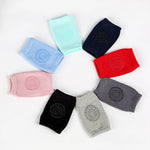 protège genoux bébé coton acrylique unisexe bleu clair jaune rose gris vert smiley brodés