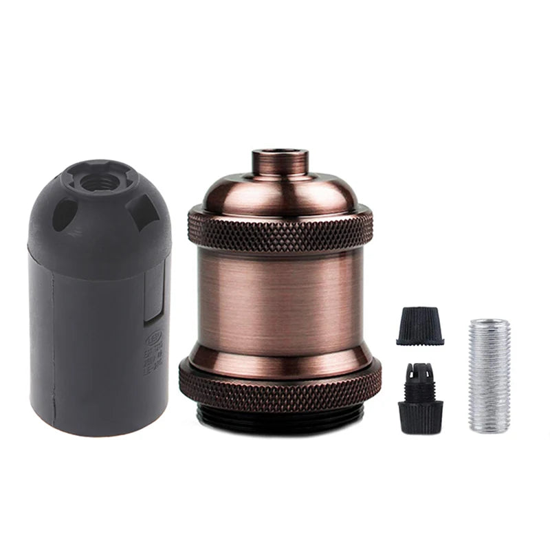 ampoule vis e27 bronze noir cuivre argenté texture brossée vintage opacité fixée vis câble