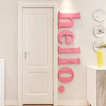 lettres murales adhésives 3d marron rose noir rond brillant moderne chambre salon entréeporte