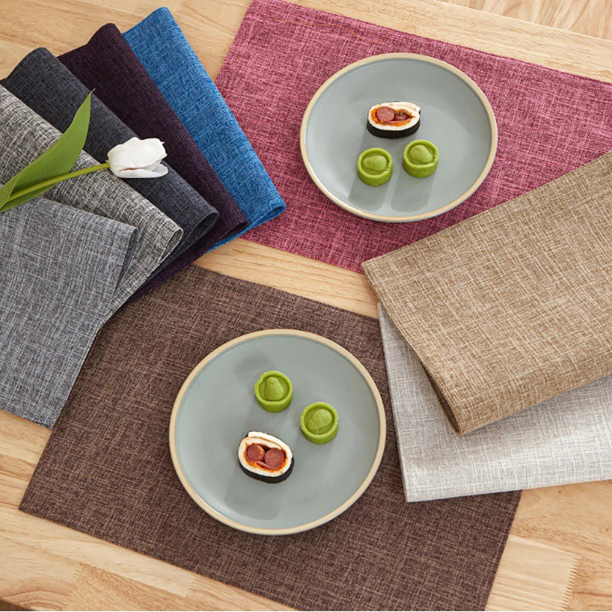 tapis table rectangle lin respectueux environnement isolation thermique facile nettoyage hygiène