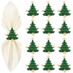anneaux serviette arbre noël vert doré argenté décoration table festive métal respectueux environnement noël
