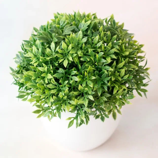 plante artificielle bonsaï miniature pot blanc décoration intérieur jardin maison vert
