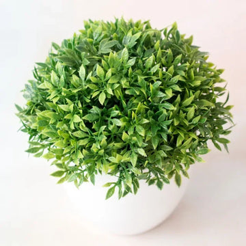 plante artificielle bonsaï miniature pot blanc décoration intérieur jardin maison vert
