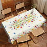 nappe fleur printemps imperméable lavable extérieur mariage fête verte multicolore bordure carreaux adhésifs
