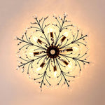Détail du cristal et du fer du plafonnier