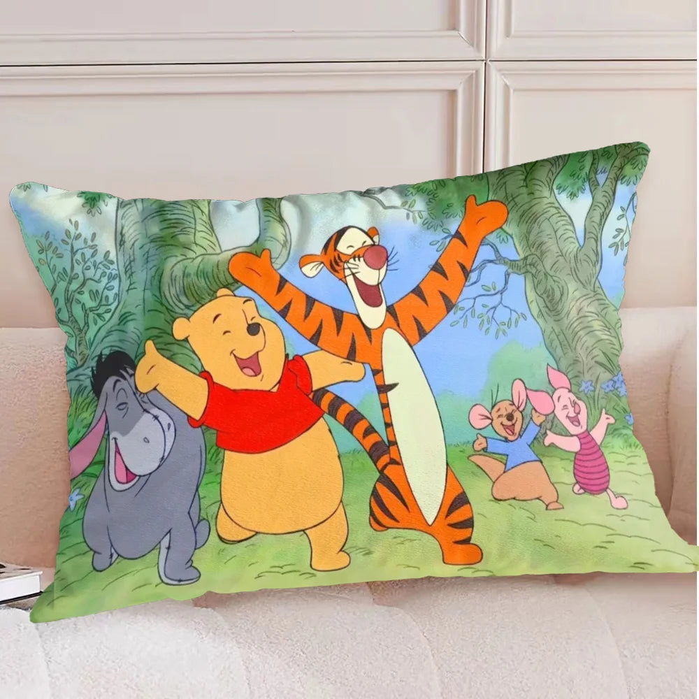 housse coussin motif winnie ourson multicolore decoration salon polyester cartoon