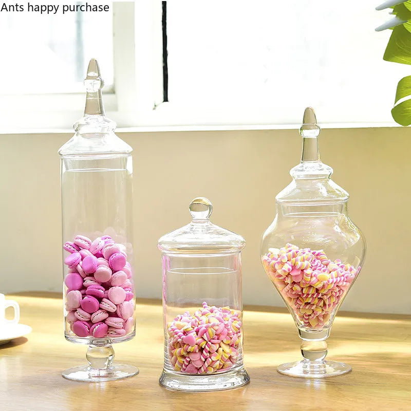 bocal verre transparent pot bonbons deco mariage set pieces classique coloré almacenamiento alimentos evaluar
