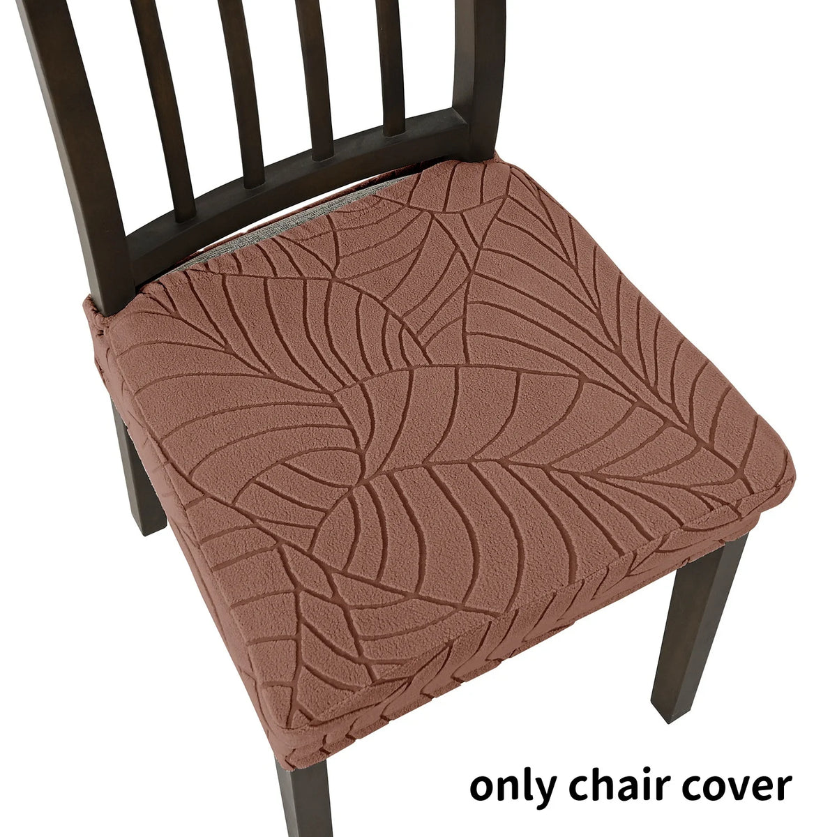 housse chaise gris clair feuilles stylisées élastique moderne protection siège polyester