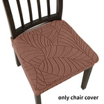 housse chaise gris clair feuilles stylisées élastique moderne protection siège polyester