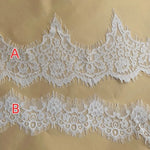 dentelle fleurs franges broderie fine blanc opaque 18cm largeur écolo tissu maille decoration