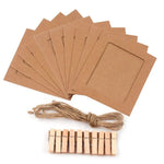 guirlande photo cadres kraft blanc multicolore pinces bois corde décoration mur chambre bohème