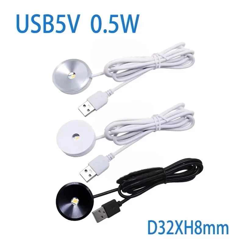 lampe led usb ultra plate adhésive noir blanc moderne câble interrupteur 60lm vrac
