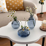 vases verre modernes bleu transparent simples decoration maison table pastorale
