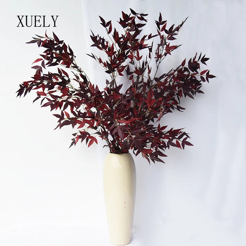 décoration murale branche artificielle bamboo soie rouge vert moderne minimalisteextérieur mariage anniversaire