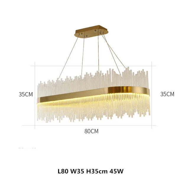 suspension lumineuse or moderne cristal pendants transparents 6000k 3000k télécommande dia100cm dia80cm l120cm