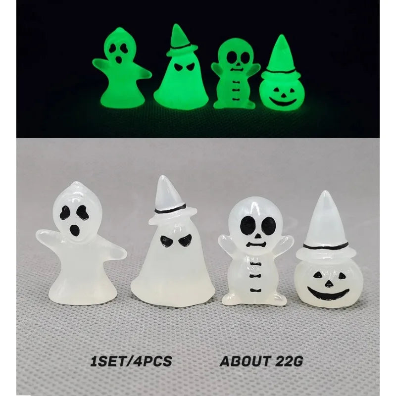 figurines lumineuses transparentes vert blanc bleu cartoon mignon yeux noirs sourires decoration exterieure jardin