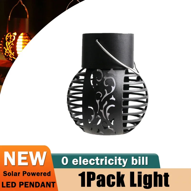 lampe solaire led moderne motif floraux découpés certifiée ip65 protection abs matériaux noir