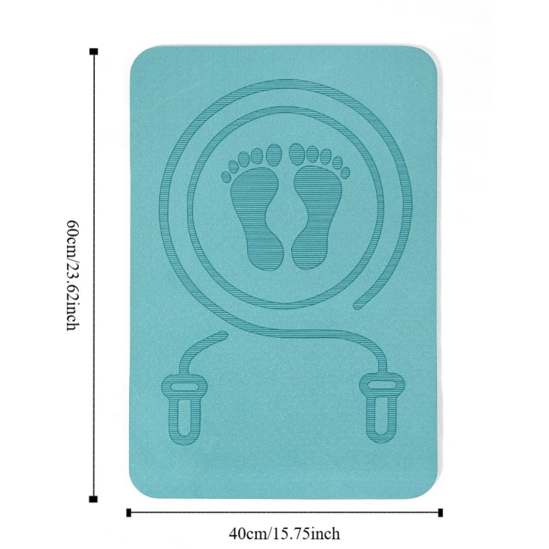 tapis sport yoga tpe antidérapant motif pieds corde sauter moderne rose bleu gris