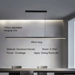 lampe suspendue moderne aluminium noir contemporain salon chambre 60cm 80cm
