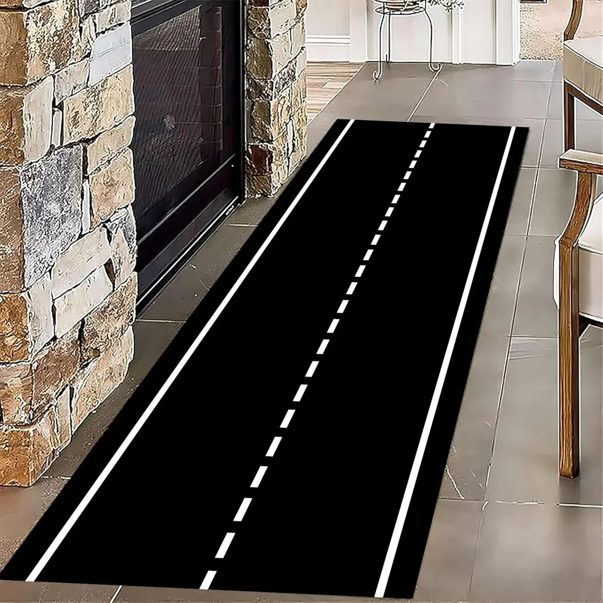 tapis sol motif route couleur noire blanche rouge jaune bleue moderne entrée chambre prièreextérieur