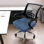 housse chaise velours bleu marine moderne élastiques uni polyester coton