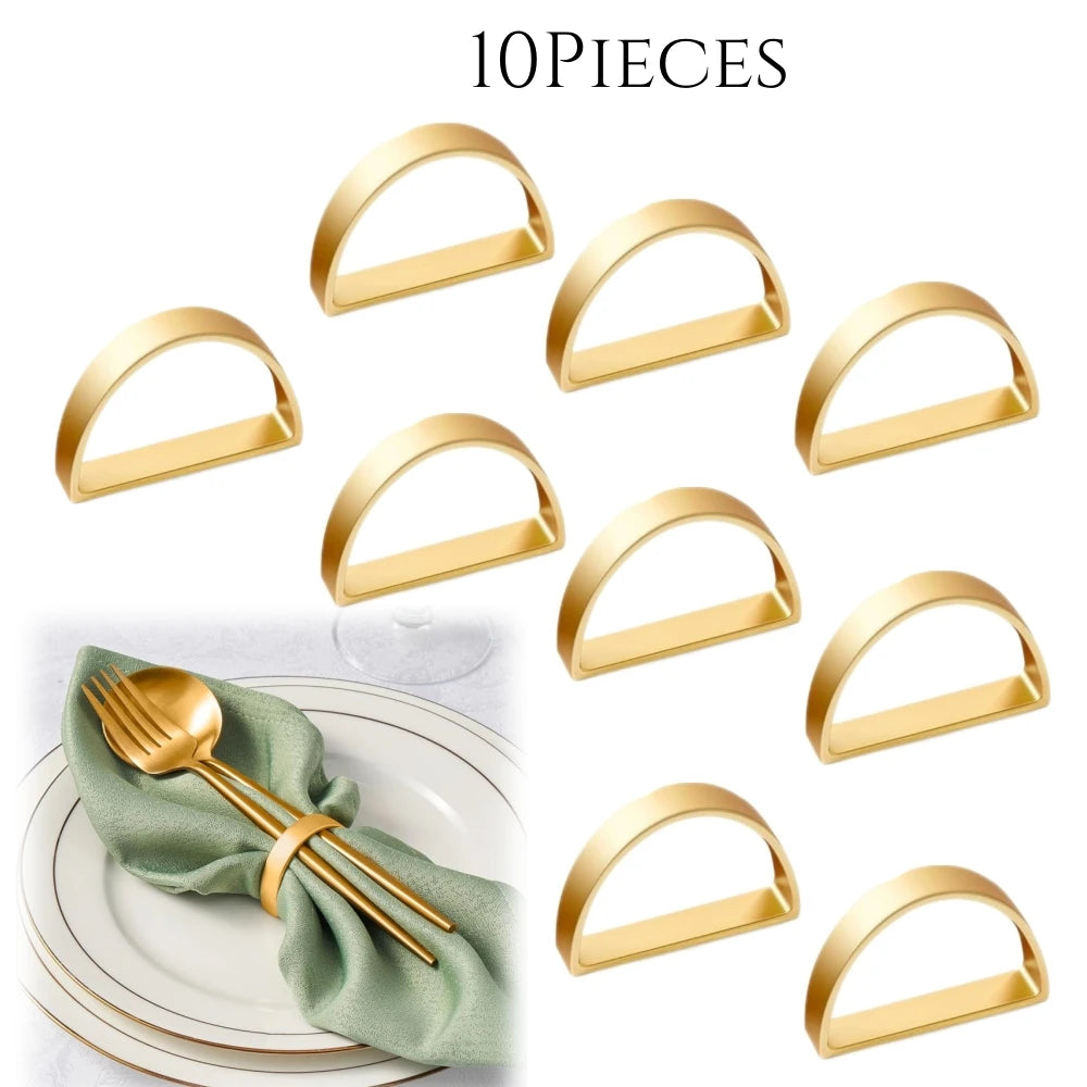 anneaux serviettes métal doré lisses modernes clips dorés 10 20 40 pièces