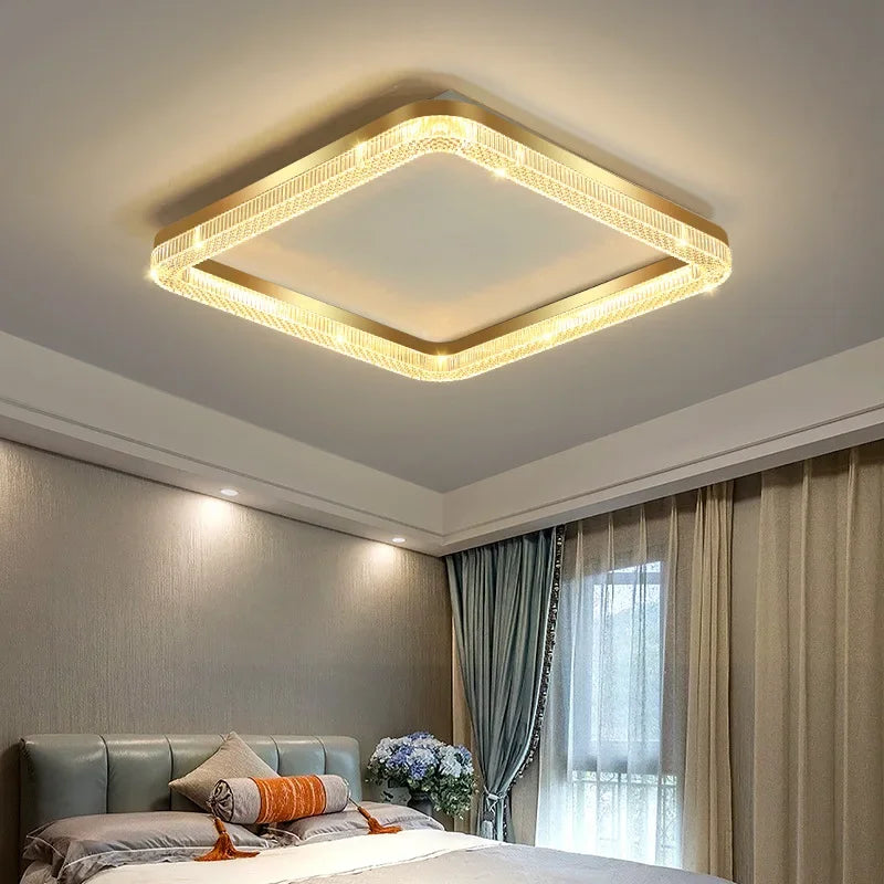 plafonnier led moderne doré blanc strass certifications flux lumineux autonome