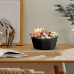cache pot moderne plastique blanc gris noir jaune hexagonal plante intérieure drainage set pièces