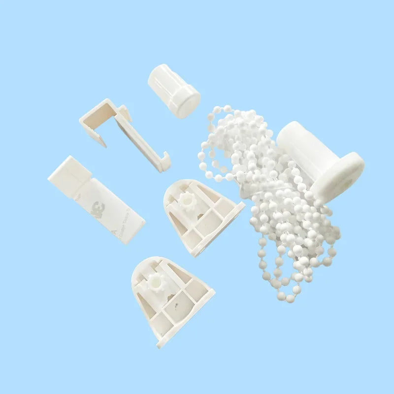 clips rideau blanc moderne anneaux boucles chaîne blanches accessoire fenêtre décoration maison traitement fenêtre