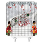 Des rideaux festifs ornés de jouets et d'ornements de Noël. Ces rideaux de couleur vive sont décorés de personnages fictifs populaires, de décorations de Noël scintillantes et d'ornements de vacances colorés, ajoutant une touche festive à n'importe quelle pièce pendant les fêtes. Parfait pour créer une ambiance chaleureuse la veille de Noël et le jour de Noël.