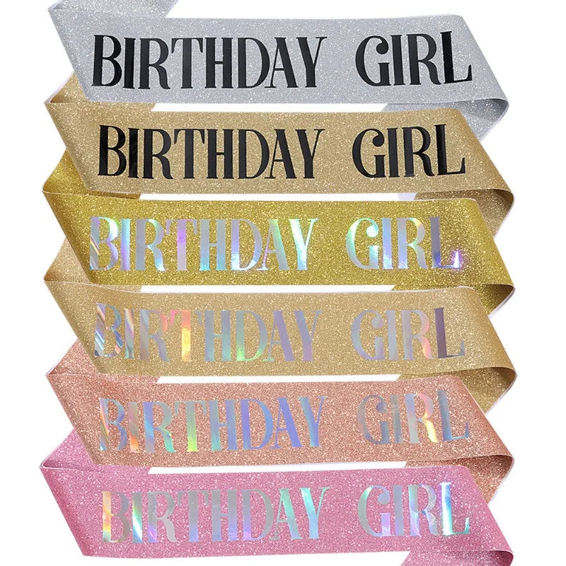 ruban pailleté festif anniversaire fille femme blanc rose bleu vert doré holographique