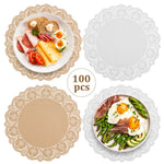 serviettes table dentelle blanc beige classiques respectueux environnement 34cm 100 pièces