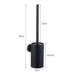 brosse wc murale acier inoxydable noir moderne adhésif poignée bristles
