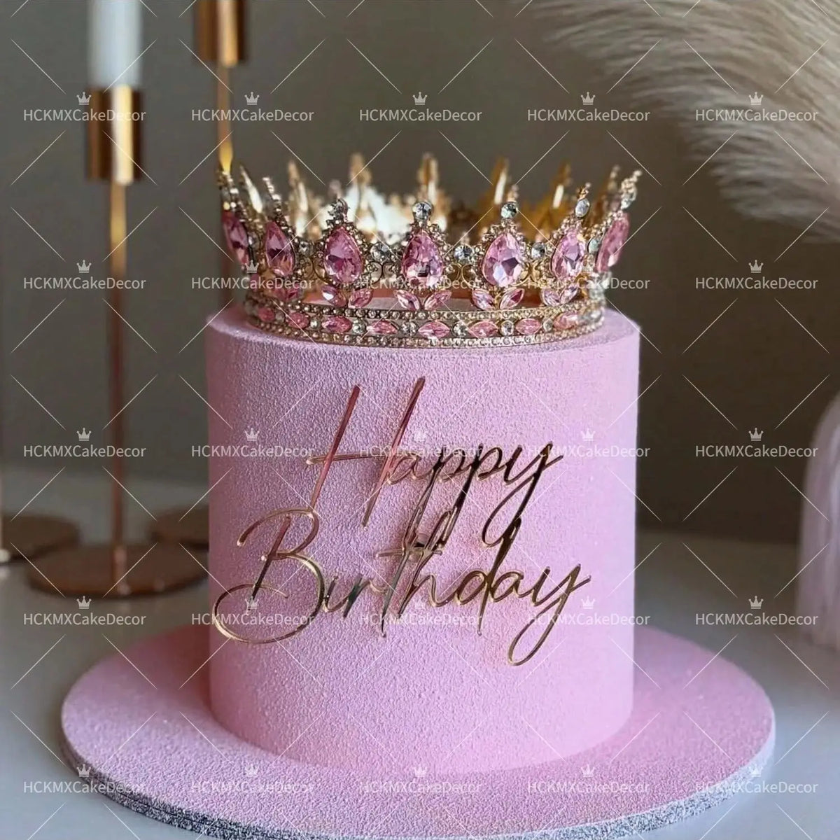 décoration gâteau couronne strass or rouge rose bleu vert violet classique acrylique mariage anniversaire